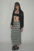 MULTICOLOR STRIPE DRAWSTRING SKIRT -GREEN MIX-